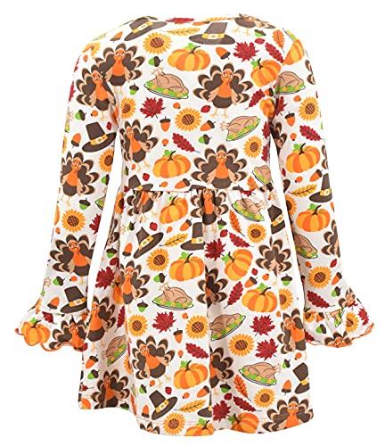 Image of Girls Long Sleeve Ruffled Dresses for Toddlers and Kids