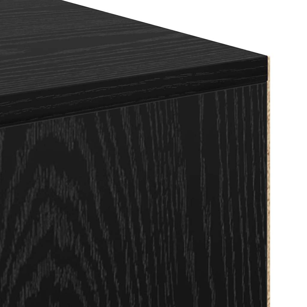 Scrivania con mensola, colore nero, effetto rovere, 102 x 50 x 75 cm, moderna scrivania per computer per casa, ufficio, robusto materiale in legno con spazio di archiviazione