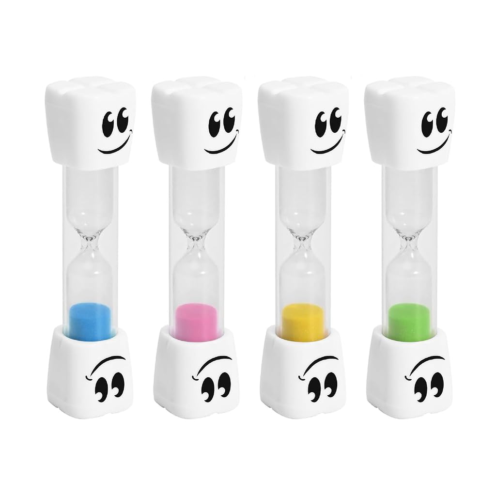 Lot de 4 Sablier Enfant 2 Minutes et 3 Minutes Minuteur Brossage Dents Enfant Timer Visuel