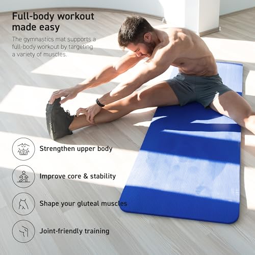 Image of MSPORTS Yoga Mat Premium Non Slip Thick - Extra Comfortable Exercise Mat for Home Workouts, Pilates, Stretching & Gym - Cushioned NBR Foam, Gym Mat with Strap, for Women & Men