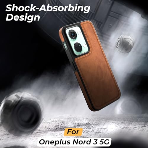 Image of A rtistque Premium Pu Leather Back Cover Case for Oneplus Nord 3 5G | Drop Protection | Smooth Grip | Raised Camera Edges - Brown
