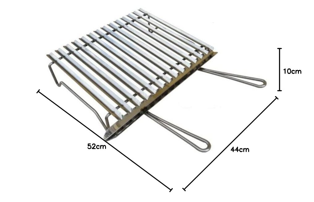 Grillrost Aus Edelstahl Mit Ölrückgewinnung – 50x35 Cm, Kochzone 45x35 Cm, Für Glut & Grill, Grau