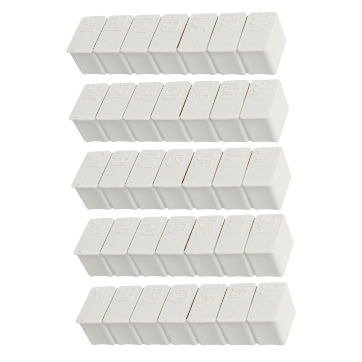 Pastillero semanal braille pack de 5 organizadores portátiles de días para viaje