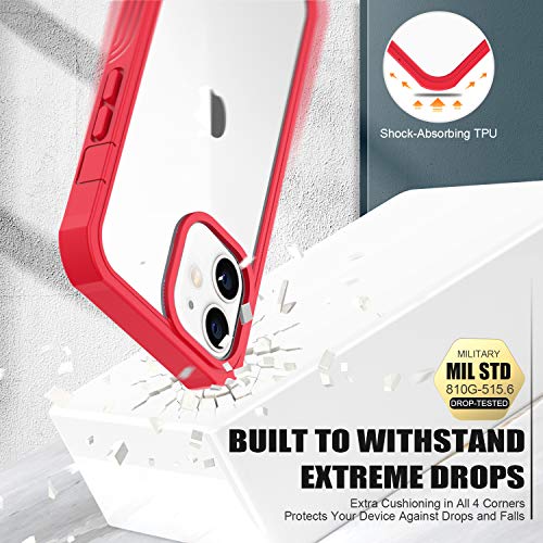 GOODON iPhone 12 Case,iPhone 12 Pro Case with Built-in Screen Protector,Pass 20 ft. Drop Test Military Grade Clear Cover Full Body Protective Phone Case for Apple iPhone 12/12 Pro 6.1" Nice Red - Image 4