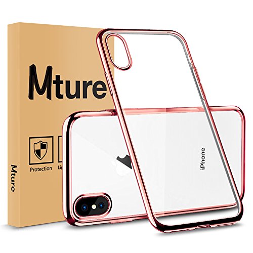Funda iPhone X, Mture iPhone X Carcasa Ultra Fina Caso Anti-Arañazos Silicona TPU Protectora Funda Case Para Apple iPhone X 5.8"(2017) - Rosa