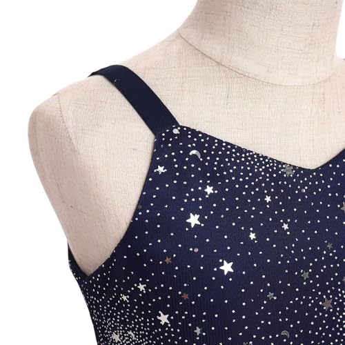 IBTOM CASTLE Flower Girl Embroidery Sparkle Dress for Kids Wedding Bridesmaid Pageant Communion Princess Birthday Party Prom Formal Dance Ball Gown Puffly Tulle Dresses Navy Blue & Pink 3-4T4