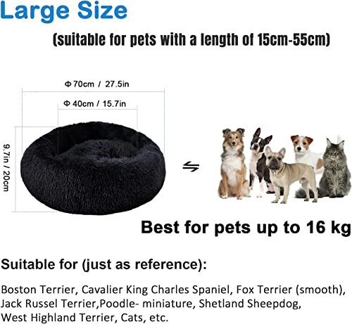 Comfy Donut Dog Bed Medium Washable, Anti Anxiety Stress Relief Calming Ped Bed - Image 3