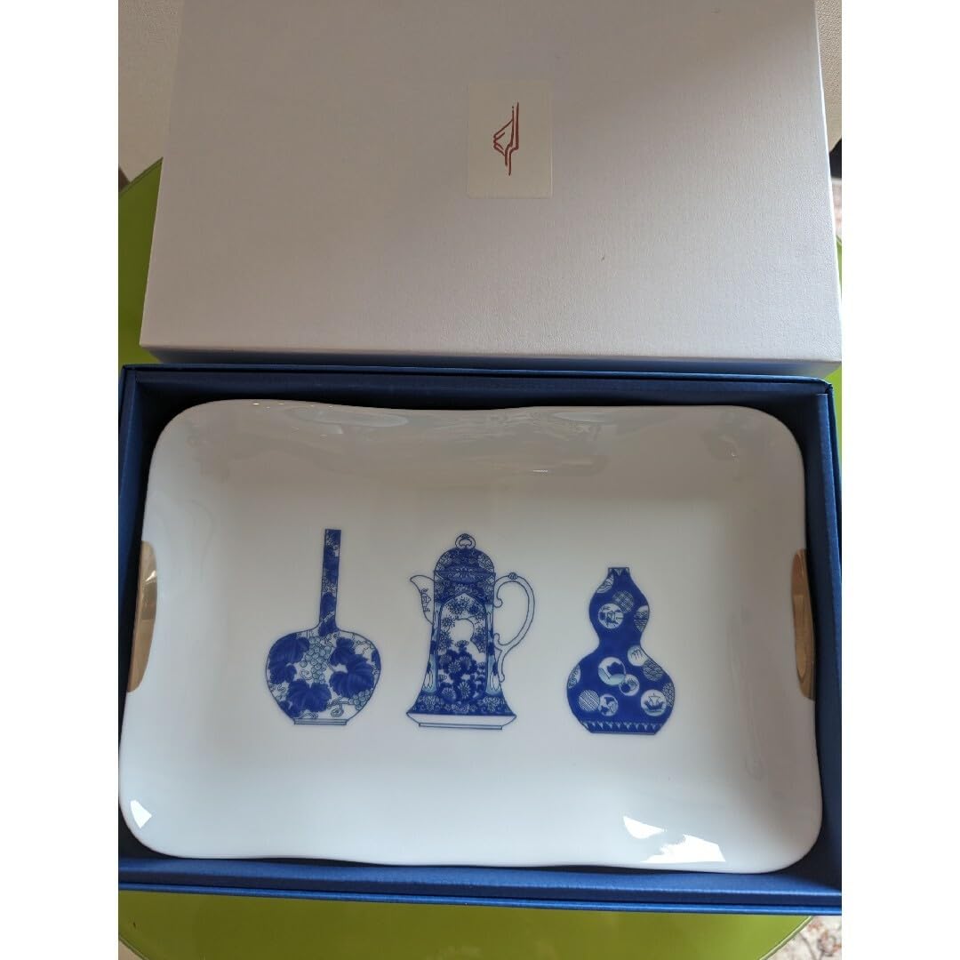 Amazon.co.jp: 深川製磁ブルーチャイナ角サンドイッチトレイ2枚セット