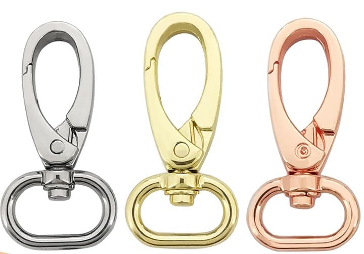 46,5-22 MM 30 Uds Oro Rosa/Plata Gancho de presión Cierre Giratorio Clips de Gancho de presión para unir Correa de Perro, Correa de Bolso de Collar Accesorios de Bricolaje