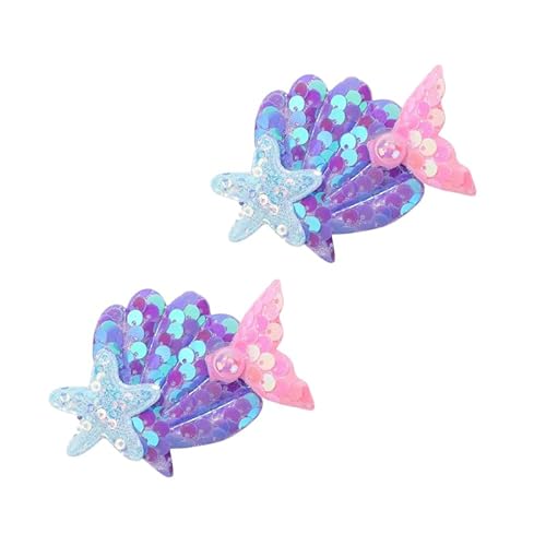 Enchanting Mermaid-Shaped Sequin Hair Clips for Kids - 6 Color Options! (purple)