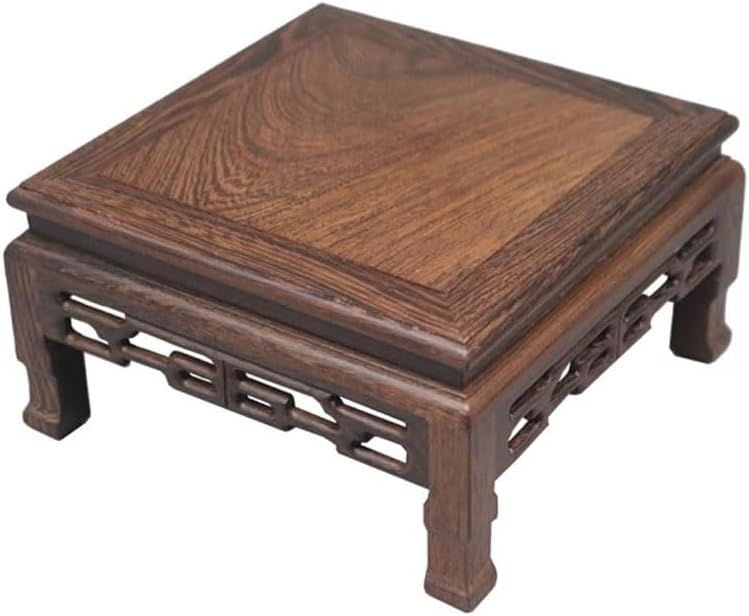Bonsai Pedestal Vase Pedestal Stands Square Base Teapot, Jade Bonsai Ornament Base, Solid Wood Craft Base, Suitable for Living Room, Cafe, Office, Etc. Planter Stand Plant Holder(Medium)