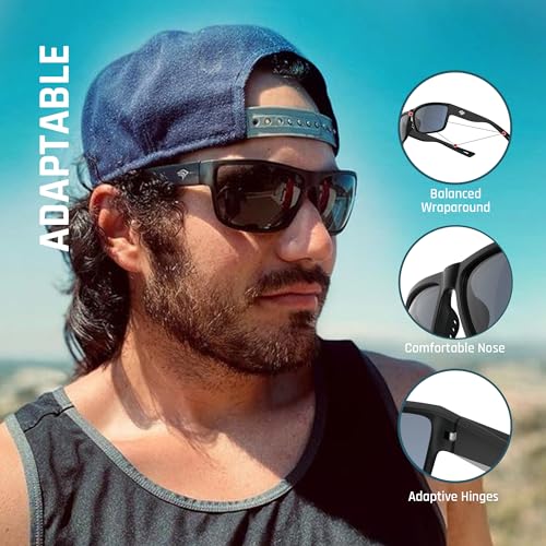 Image of TOREGE Polarized Sports Sunglasses for Men and Women Cycling Running Golf Fishing Sunglasses TR26