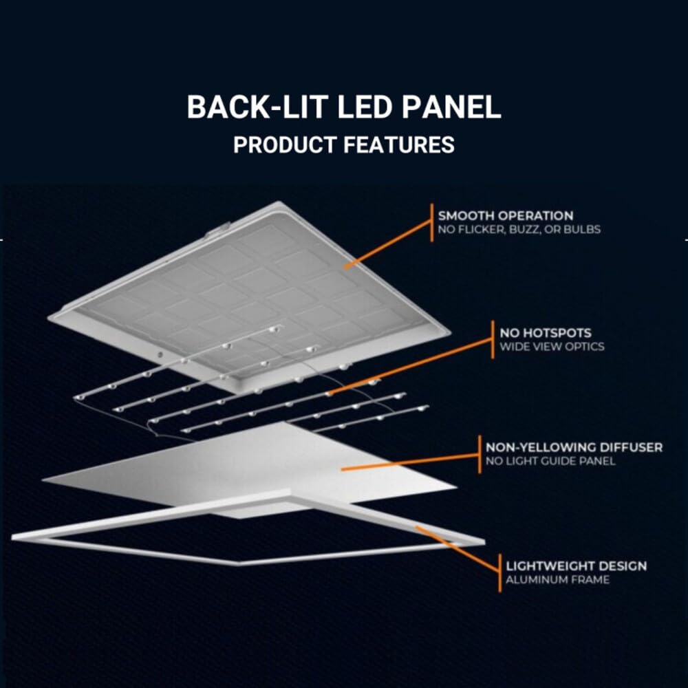 BARCELONA LED - Pack x10 Panel LED 60x60 cm 40W Backlit – 4800 lm, UGR<22, CRI>80, 120 lm/W, Luz Blanca Fría, Driver incluido, Empotrable