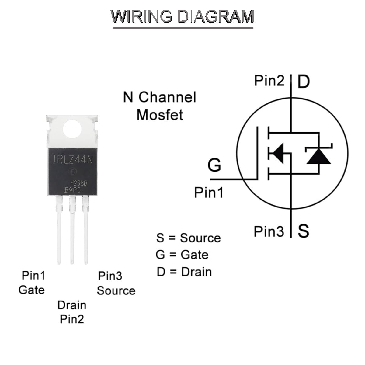 IRLZ44N Transistor Mosfet N-Channel TO-220AB 30A 55V 3Pin