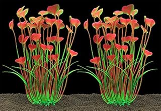 Large Aquarium Plants Artificial Plastic Fish Tank Plants Decoration Ornament Safe for All Fish 40cm x 10cm - 2 Pack Purple