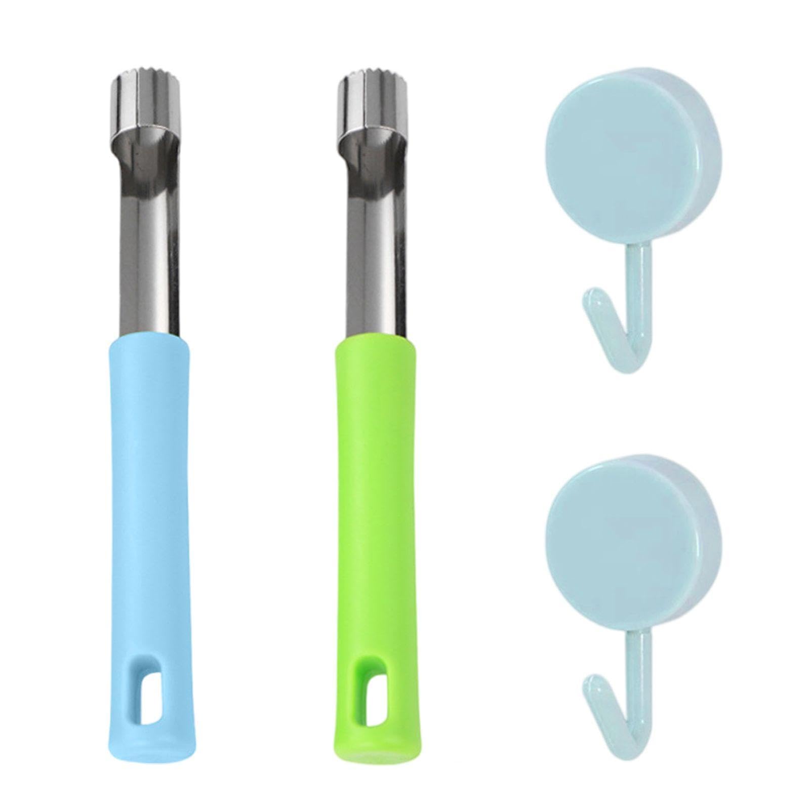 Tvsvkwe Blue 2 Pieces Fruit Kernel Remover And 2 Pieces Hooks, Manual Kernel Remover Tool, Kitchen Tools, Baking Accessories.