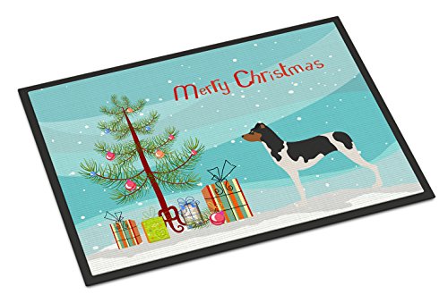 Caroline's Treasures BB8477MAT Brazilian Terrier Christmas Doormat 18x27 Front Door Mat Indoor Outdoor Rugs for Entryway, Non Slip Washable Low Pile, 18H X 27W