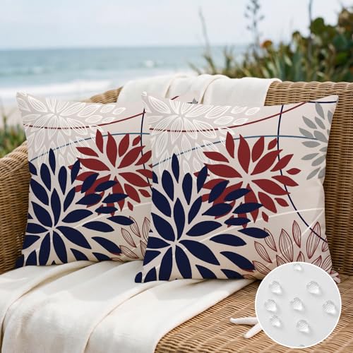 Housse de coussin extérieur imperméable dahlia pour jardin cosy