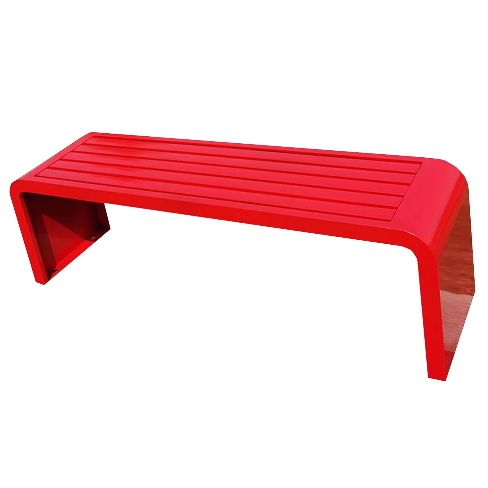 Banco de jardín de metal rojo para exteriores, muebles de patio pequeños para patio, porche y parque, asiento elegante y duradero para jardines y patios