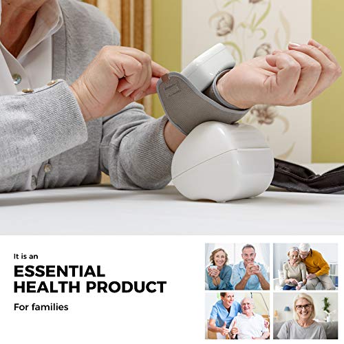 Blood Pressure Monitor Adjustable Wrist Blood Pressure Cuff 2 x 90 Readings Digital Rechargeable Blood Pressure Machine with Voice Function with Carrying Case for Home Use Black - Thumbnail 6