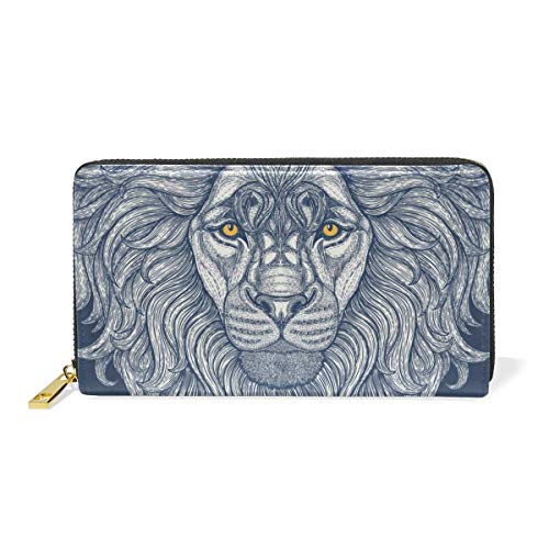 Preisvergleich Produktbild XCNGG Dinosaurier Bunte Punkte Leder Brieftasche Nettes Mädchen Reißverschluss Clutch Geldbörse