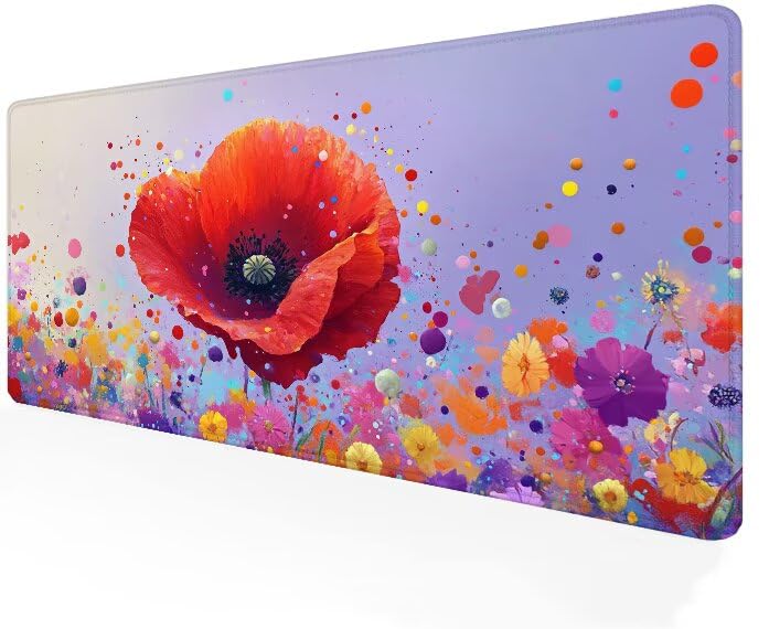 Grand tapis souris fleur 1200x400x3mm pour le travail et le jeu