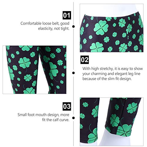 ABOOFAN 1 par Trevo Print St. Patricks Day Leggings Mulheres Moletom Calças de Ioga