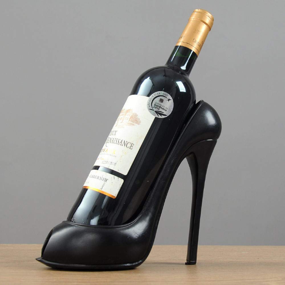 EROTNGO High Heel Wine Bottle Holder, Stiletto Design Decorative Wine Stand for Tabletop, Bar Counter Display, Stylish Wine Rack for Home Bar and Kitchen (Black)-image-31