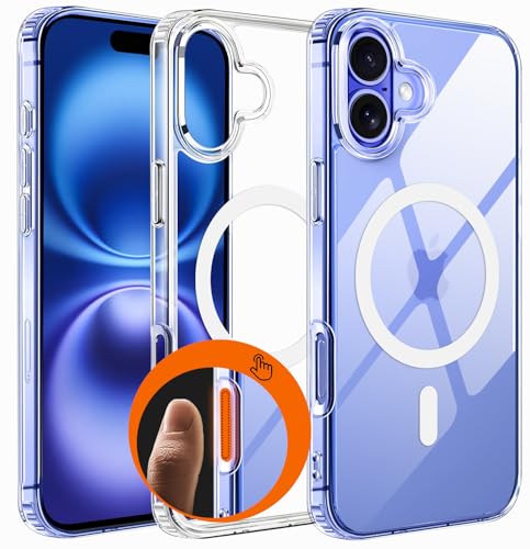 Image of Amozo for iPhone 16 Plus Back Case Cover | Ultra Hybrid Mag-Safe Camera and Drop Protection Back Case Cover for iPhone 16 Plus - (Polycarbonate|Clear)