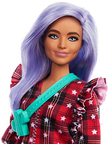 Barbie Fashionistas Muñeca Curvy con Vestido Rojo miniatura 3