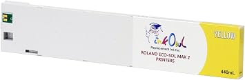 InkOwl Compatible Ink Cartridge Replacement for Roland ECO-SOL MAX 2 Printers ESL4-4YE 440mL, Yellow for RF-640, VS-300i, VS-540i, VS-640i, XF-640, XR-640