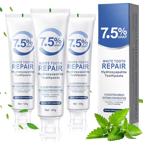 Hydroxyapatite Toothpastes for Enamel Protection and Tooth Strengthening, Gentle Mint, Safe for...