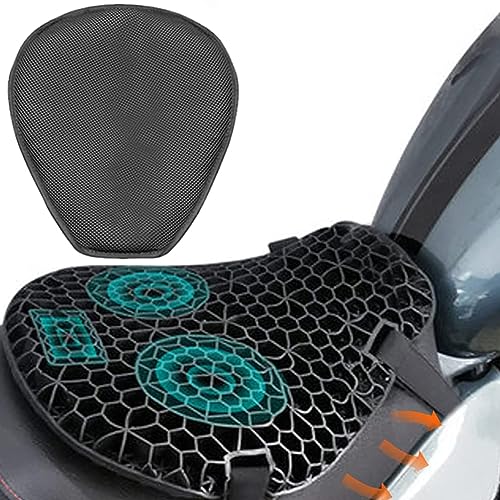 Thecom バイクシートクッション ゲルクッション ゲルシートカバー 3D メッシュシートカバー 四季通用 通気 衝撃吸収 人間工学 断熱 日焼け止め 濡れ防止 換気 バイク シートカバー スクーター用 メッシュシートカバー 汎用品 オートバイシートカバ