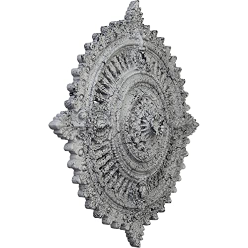 Image of Ekena Millwork CM29HYUWC Haylynn Ceiling Medallion, Ultra Pure White Crackle
