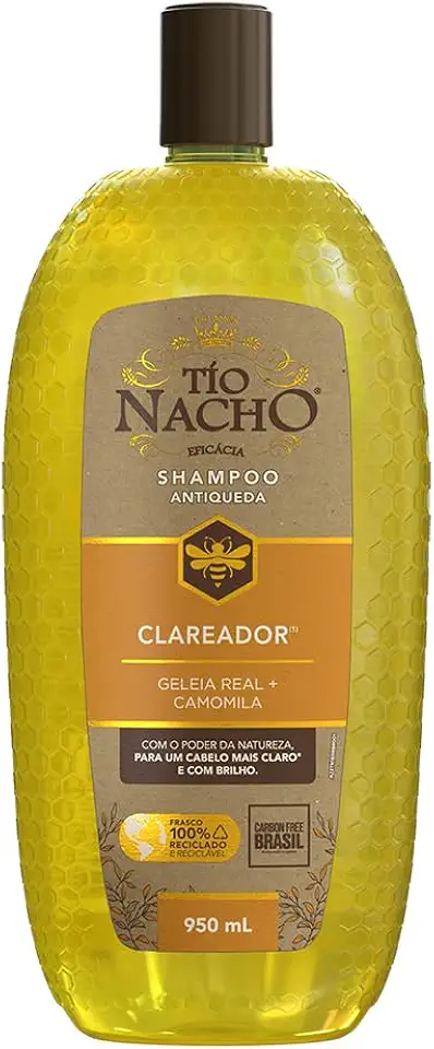 Tio Nacho Shampoo Clareador Antiqueda Com Camomila Natural, Carbon Free, Poder Da Natureza Para Cabelo Mais Claro E Brilhante, Hidratante Para Todos Os Tipos De Cabelo 950 Ml - 1 Pack