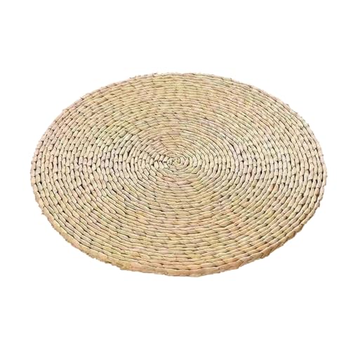 haoyunjianjiakい草 座布団 蒲草座布団 円形 座布団い草 井草 イグサ 伊草 瞑想用クッション カラー ざぶとん クッション シートク ッション 夏用 蒸れない座布団 手作り 素朴 お尻が痛くならない 座り心地いい 手入れ簡単 (直径60cm,プーミャオ単層) [並行輸入品]（Amazon）