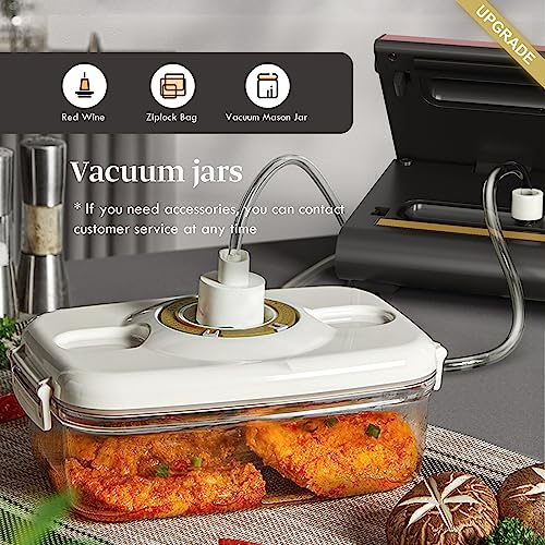 Vacuum Sealer Machine Powerful 90Kpa Precision 6-in-1 Compact Vacuum Food Preservation System Built-in Cutter, 2 Bag Rolls & 5 Pre-cut Bags, Dry&Moist Modes Smart Suction, ETL Listed (Pink)