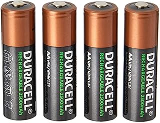 Duracell Rechargeable Type AA Battery, 2500mah, Pack of 4