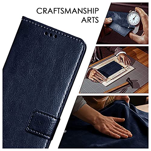 Image of WOW IMAGINE Shock Proof Flip Cover Back Case Cover for Xiaomi Mi Redmi 10 Prime (Flexible | Leather Finish | Card Pockets Wallet & Stand | Blue)