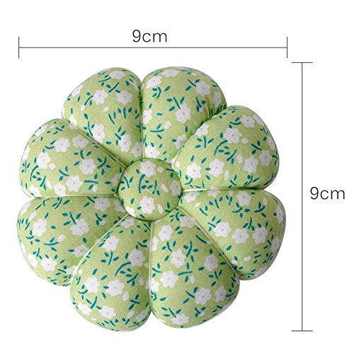 Ezakka Wrist Pin Cushions Sewing Needle Cushion Holder Band Wearable Pincushions For Sewing Quilting Pins Holder (Green Flower) #TOP1