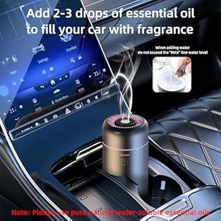 SEEDSEEL Car Aromatherapy Diffusers for Essential Oils，Mini USB Air Scent Small Humidifier with 7-LED Color Changing for Car Room Home Office Bedroom