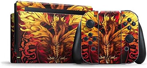 Skinit Decal Gaming Skin Compatible with Nintendo Switch Bundle - Officially Licensed Tate and Co. Fire Dragon Design