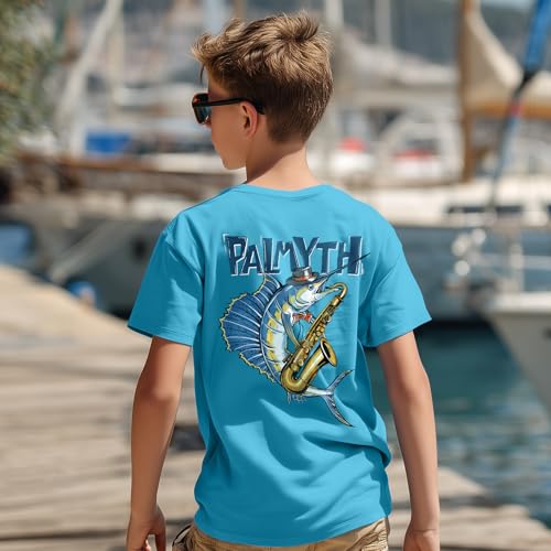 Image of Palmyth Boys Fishing Shirt Short Sleeve UPF 50+ Youth Performance T-Shirt