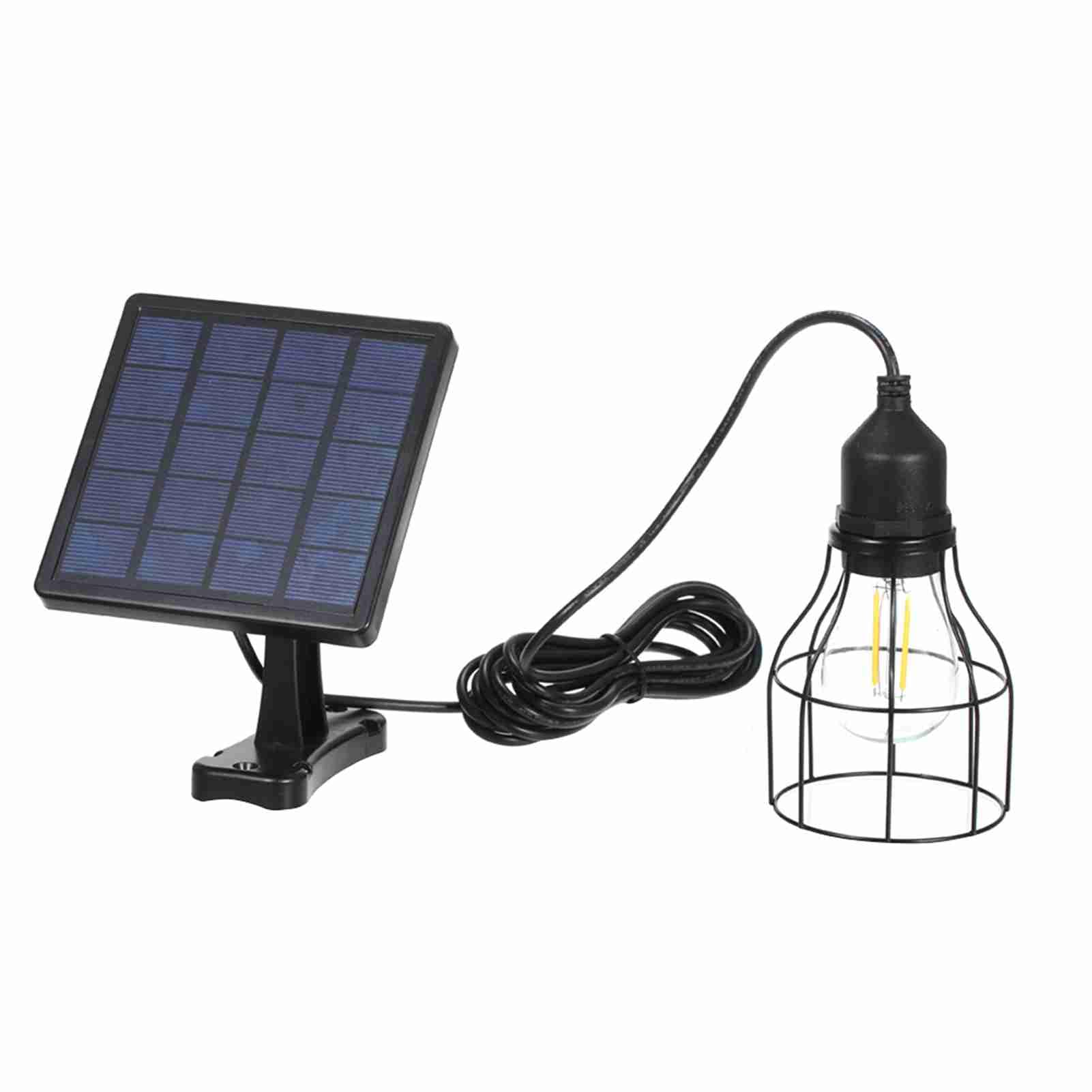 Kavolet Lampada a sospensione solare, lampade solari per uso esterno, lampada con pannello solare, sensore di luce E27, resistenza all'acqua IP65 per giardino balcone campeggio pollaio serra