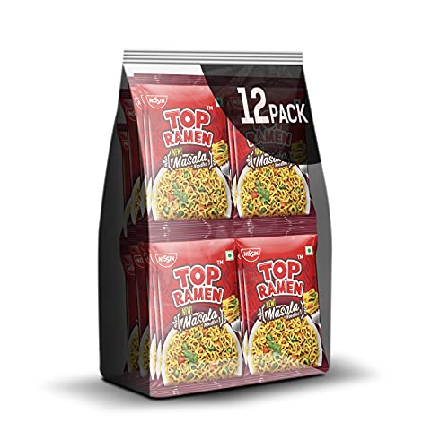 [Fresh] Top Ramen Masala Noodles Pouch, 840 g (Pack of 12)