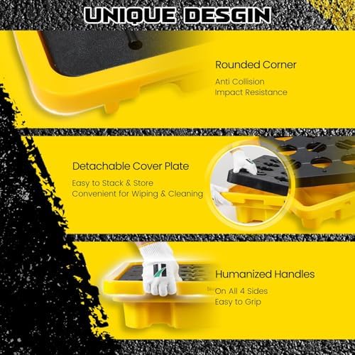 Stackable Polyethylene Spill Pallet & Drum Containment Platform - 4000kg Capacity, Integrated Sump, Steel Barrel Compatible, Ideal for Basement Storage Solutions