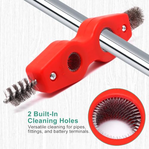 Image of 2PCS 4-in-1 Copper Tubing Brush, 1 /2 in & 3 /4 in Copper Pipe Cleaner