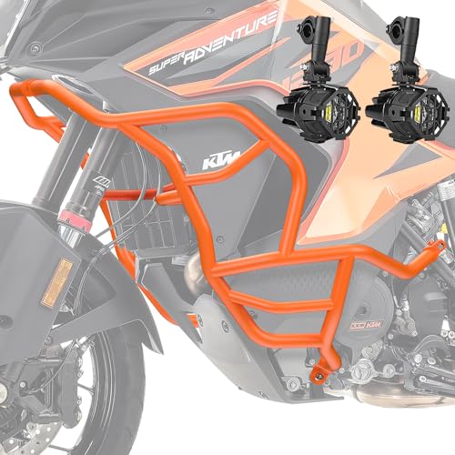 Set Sturzbügel + Scheinwerfer kompatibel mit KTM 1290 Super Adventure S/R 21-24 KT26 orange