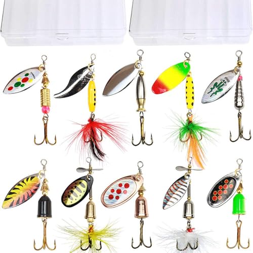 TB Tbuymax Fishing Spinner Baits for Freshwater and Saltwater, 10pcs...