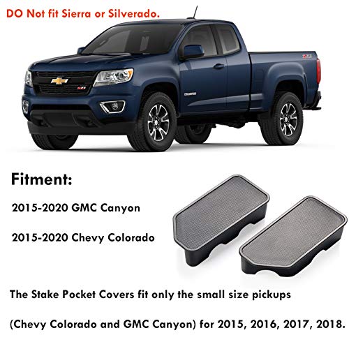 Moonlinks Gmc Canyon Stake Pocket Covers For 2015 2016 2017 2018 2019 2020 Gmc Canyon/Chevy Colorado Stake Pocket Covers,Truck Bed Rail Stake Pocket Plugs 2 Pack (Will Not Fit Silverado & Sierra) #TOP1